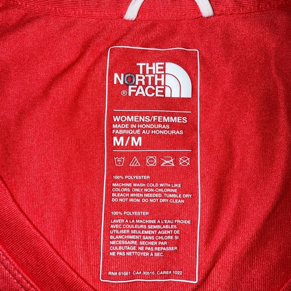 The North Face Red Orange FlashDry Workout Top Size M - Picture 3 of 8